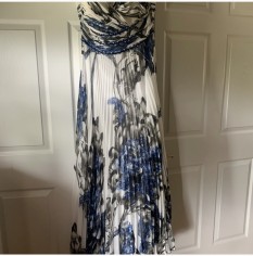 Blue and grey flowered dress Miss or Mrs Designer Tony Bowls