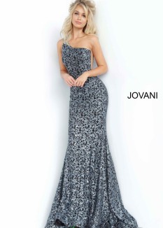  Jovani Black and Silver Dress