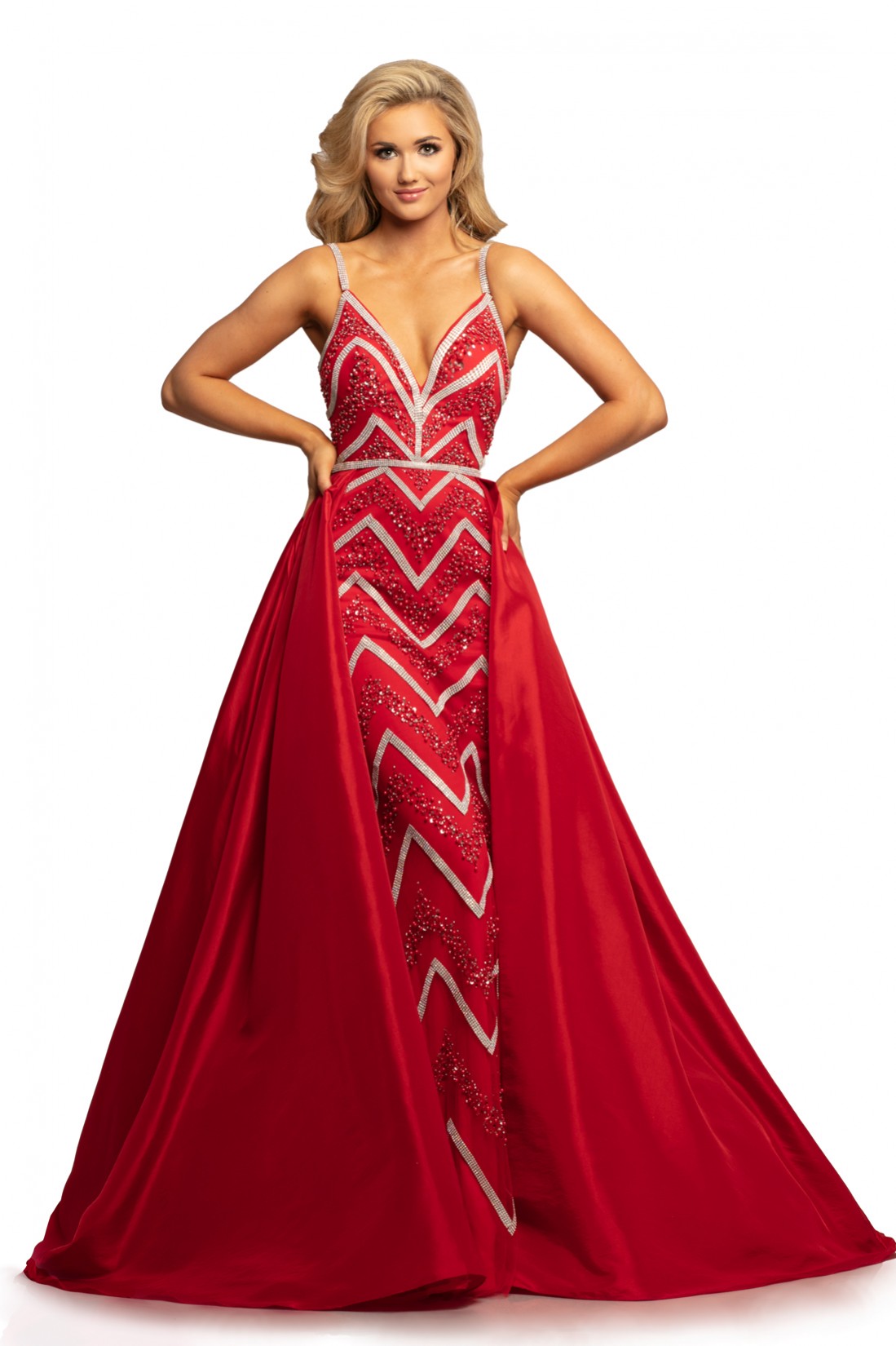 Johnathan Kayne Red and Silver Dress
