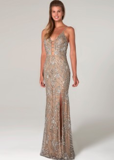 Scala Sequin Beaded Gown 60101