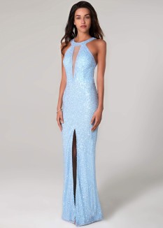Scala Blue Beaded Gown 60113