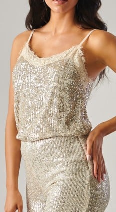  Silver Sequin Tank by Forever Unique