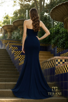 Low V-Neck Mikado Mermaid Gown with Slit - 261P6624