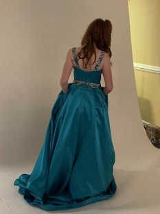Sherri Hill Turquoise Formal Gown