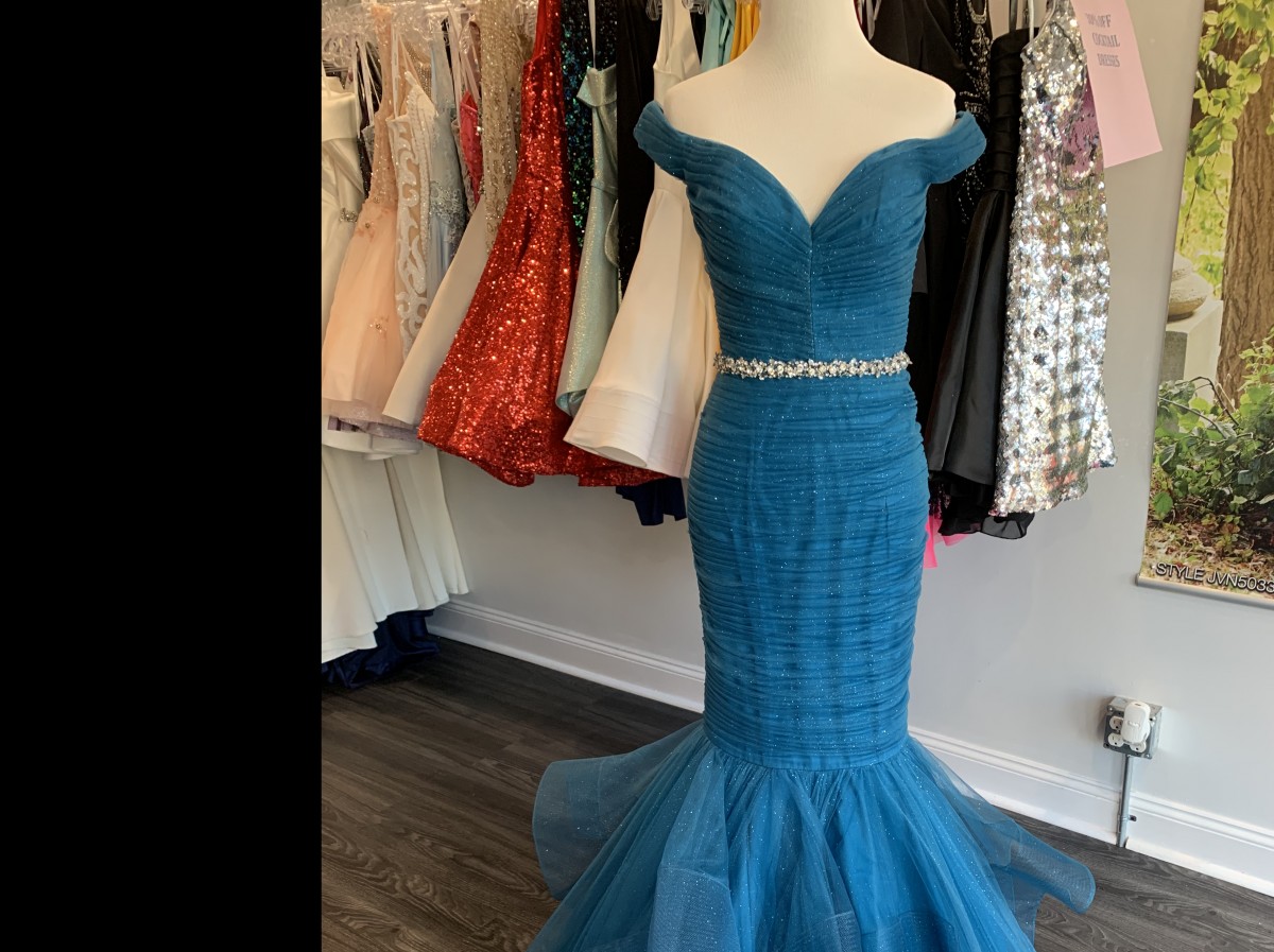 Terani Teal Blue pageant gown