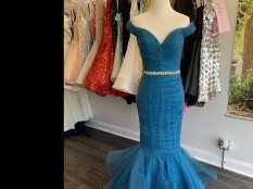  Terani Teal Blue pageant gown