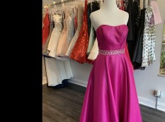  Magenta Ball gown with back ruffles -Splash