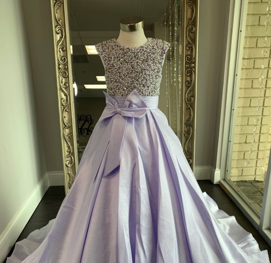 ASHLEY Lauren Kids Dress 8019 Girls Pageant Dress Lilac Size 10