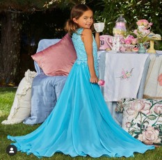 ASHLEY Lauren Kids Fun Fashion Runway For Girls - Tweens - 8055 Aqua Size 12