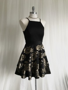  Black and Gold Semi-Formal Dress