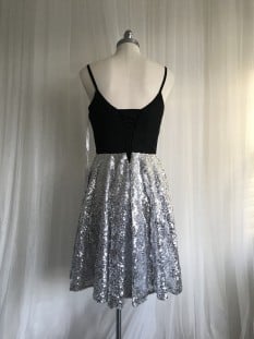 Black and Silver Pleated Corset Dress