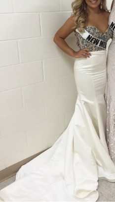  Ashley Lauren White Long Dress size 2