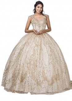 SWEETHEART GLITTER EMBELLISHED BALL GOWN