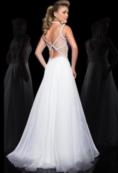 Tony Bowls Ivory Pearl and Crystal Gown