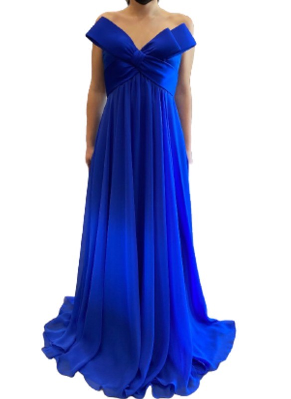 Jovani Royal Strapless With Big Bow