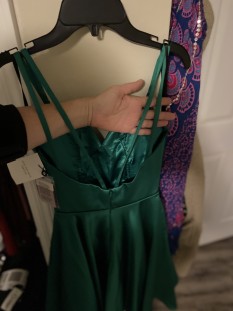 Emerald green satin/silk cocktail dress NWT