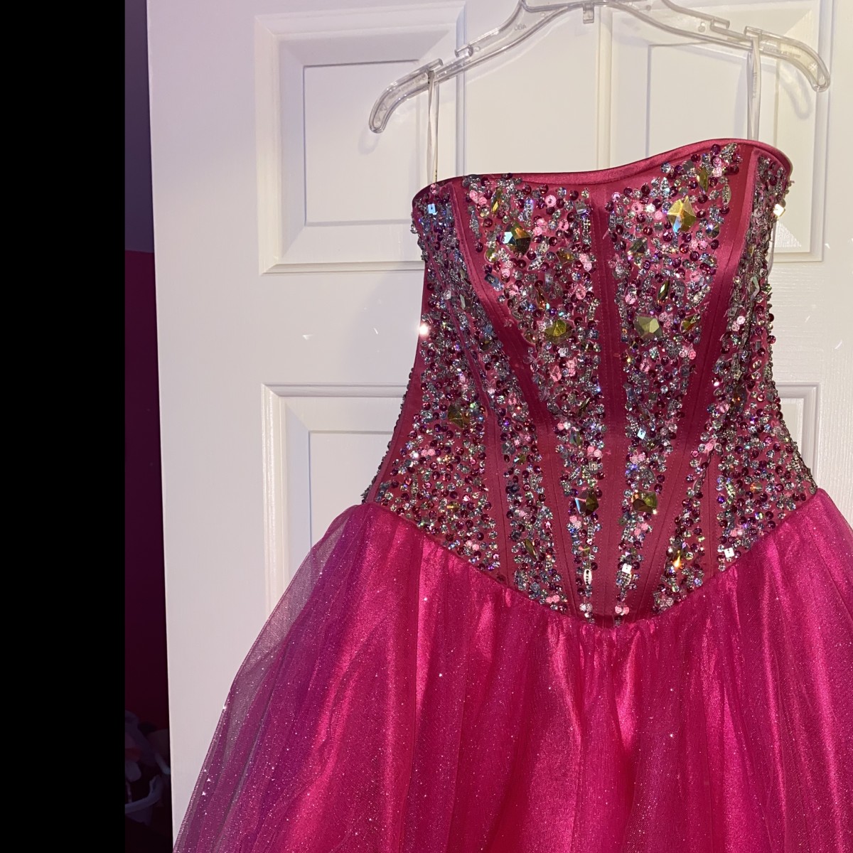 Pink Sparkly Corseted Dress by Hannah S
