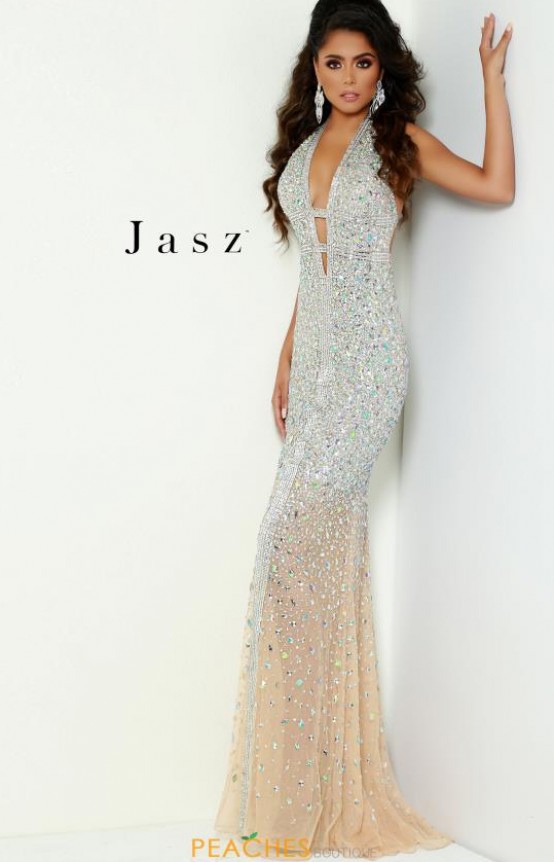 Jasz Couture Long Beaded Dress