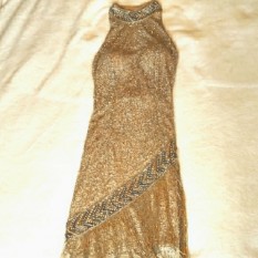 Sherri Hill Gold Flapper Dress 52940