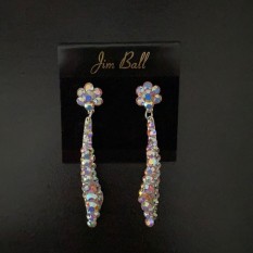  Jim Ball Multicolored Swarovski Drop Earrings