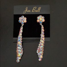 Jim Ball Multicolored Swarovski Drop Earrings