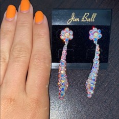 Jim Ball Multicolored Swarovski Drop Earrings
