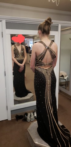Black with rose gold  gown