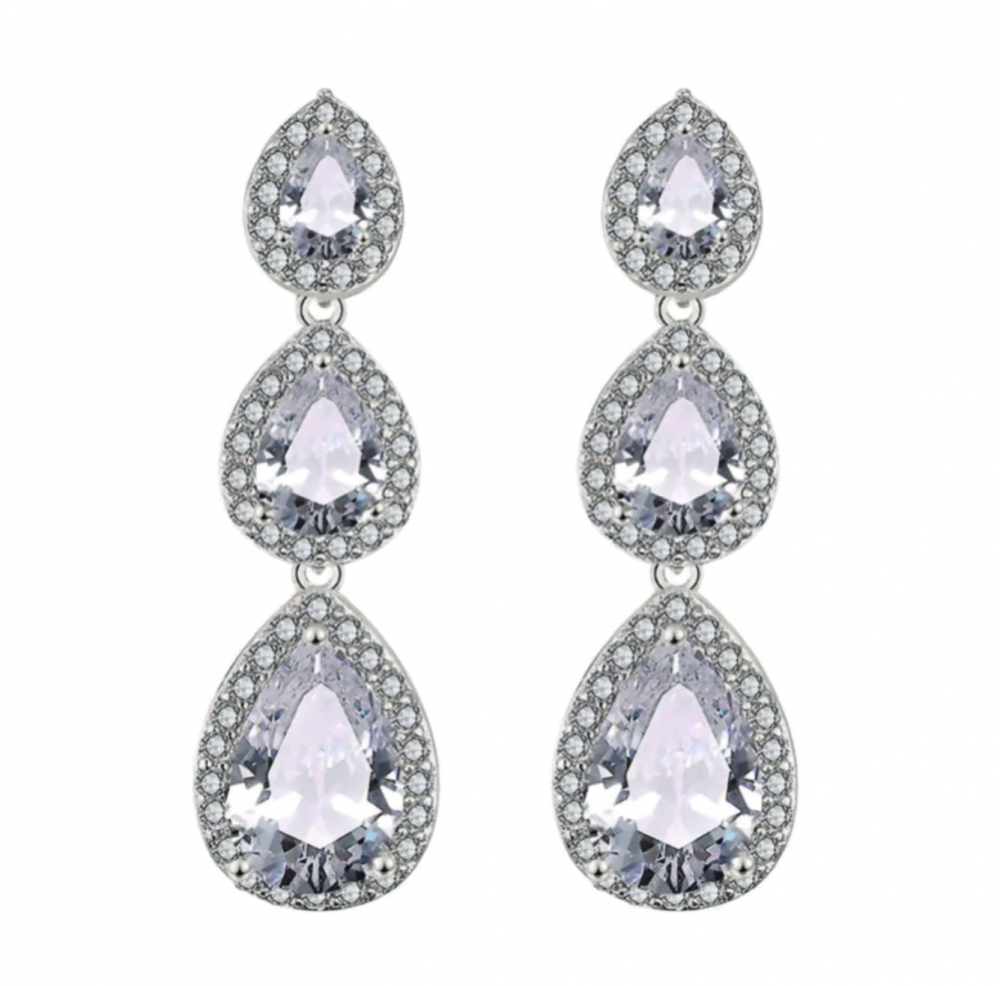 Sparkling Crystal Cubic Zirconia Earrings