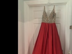  Size 8 NWT Red Ashley Lauren Ball Gown