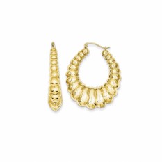  10K Gold Diamond Cut Exotic Matte Shrimp Earrings