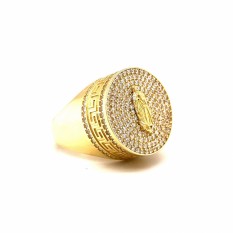  10k Gold Virgin Mary Greek Design Ring