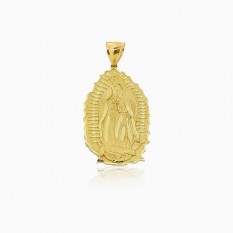  10K Plain Gold Virgin Mary Pendant