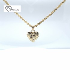  10K Yellow Gold Small Nugget Heart Pendant