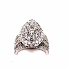  14K White Gold Pear Shaped Diamond Ring