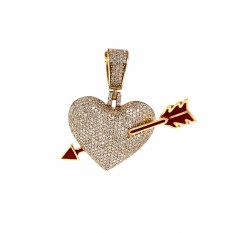 Diamond Heart With Arrow Pendant