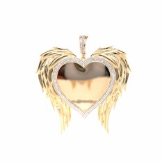  Diamond Heart with Wings Pendant