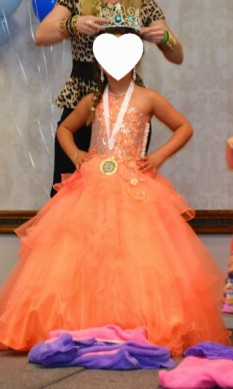 CHILDS Mac Duggal pageant gown Coral