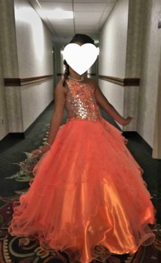 CHILDS Mac Duggal pageant gown Coral
