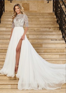  White Rachel Allan Couture Pageant Gown