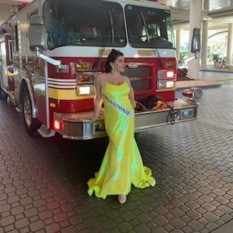  Ashley Lauren Yellow Sequin Dress
