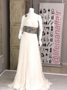  White One Shoulder Couture Pageant Gown by Sherri Hill