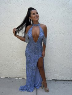 Periwinkle Miss/Mrs Pageant Dress by Sherri Hill Couture