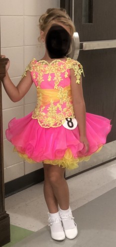  Neon Pink/Yellow Cupcake Pageant Dress by Feisty-LeRaye