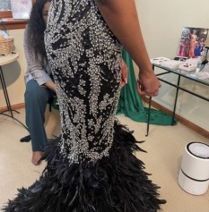 Custom Couture Black and Silver Glitz Mermaid Style Evening Gown by Stephen Yearick