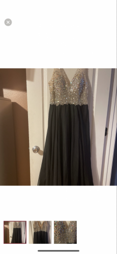  Black and Nude Evening Gown