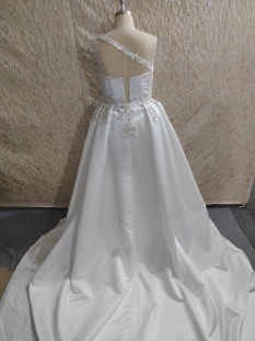 C2023-Georginna Plus Size one shoulder white formal ball gown