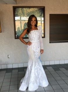 Custom White Pageant Gown