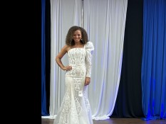  Custom White Pageant Gown
