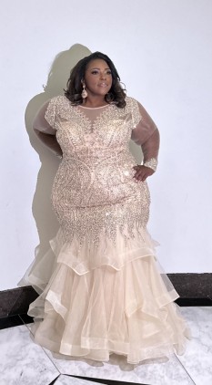 Off White Plus Size Gown