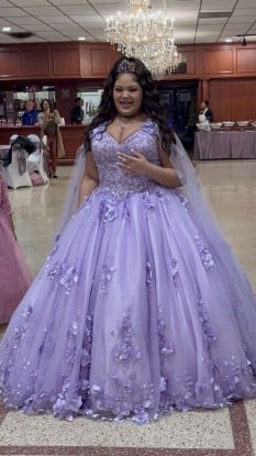 Lavender ball gown with a cape ( it can be detached)
